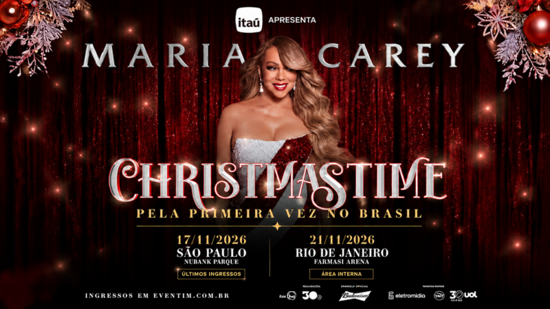 Mariah Carey no Brasil: Christmastime em São Paulo (17/11) e no Rio (21/11), Agora na Parte Interna Coberta da Farmasi Arena